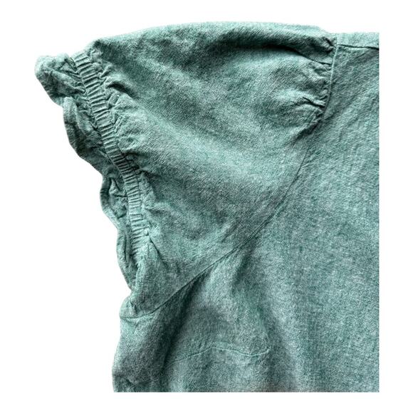 Lane Bryant V neck short Puff-Sleeve Linen Jumpsuit in green size 22 - Picture 4 of 9